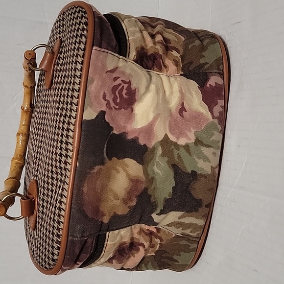 Avon Floral vintage Makeup Bag with Bamboo Handle GVC - Picture 2 of 8